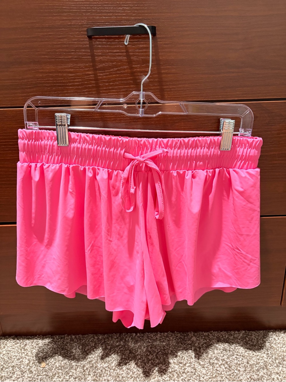 Women's Pink Shorts with Drawstring - Picture 1 of 4